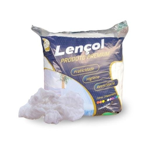 Lençol  2,2M X 1,1M 20g Com elástico 10UN - Branco