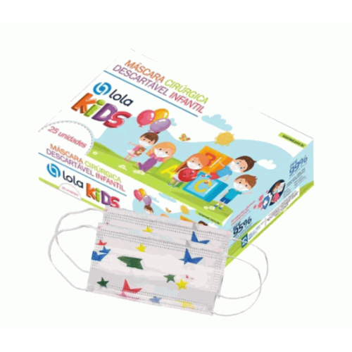 Máscara Infantil Tripla Descartável Lola Kids Estrelinha 25un